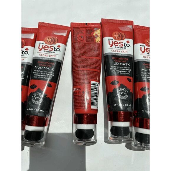 Yes To Tomatoes Clear Skin Detoxifying Charcoal Mud Mask Lot of 5 - Picture 2 of 2